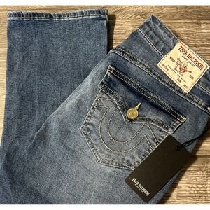 True Religion Women's NWT Billie Flap Mid Rise Straight Jean Capri SZ 28 (28x21)